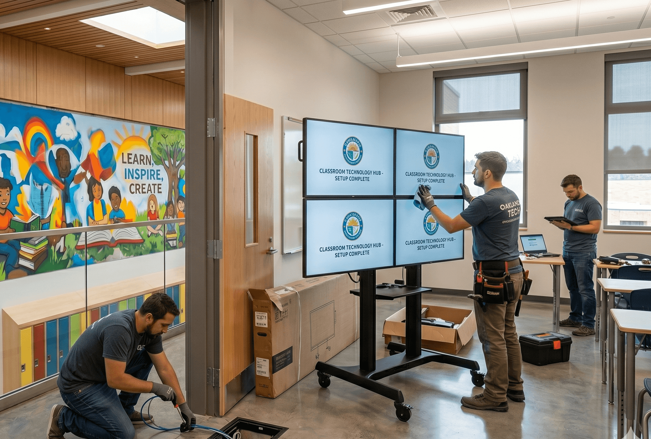 Multi-Screen Classroom Technology Hubs